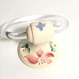 Vintage 90s Ceramic Wall Towel Holder Farmhouse Cottage Core